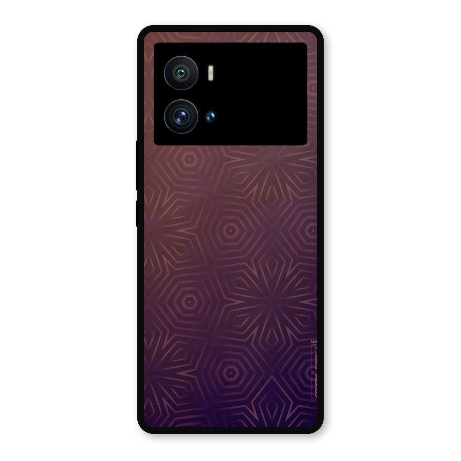Lavish Purple Pattern Metal Back Case for iQOO 9 Pro