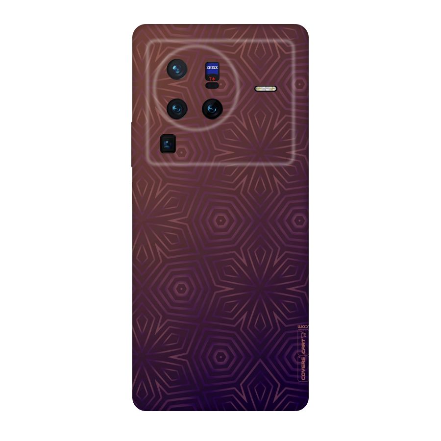Lavish Purple Pattern Original Polycarbonate Back Case for Vivo X80