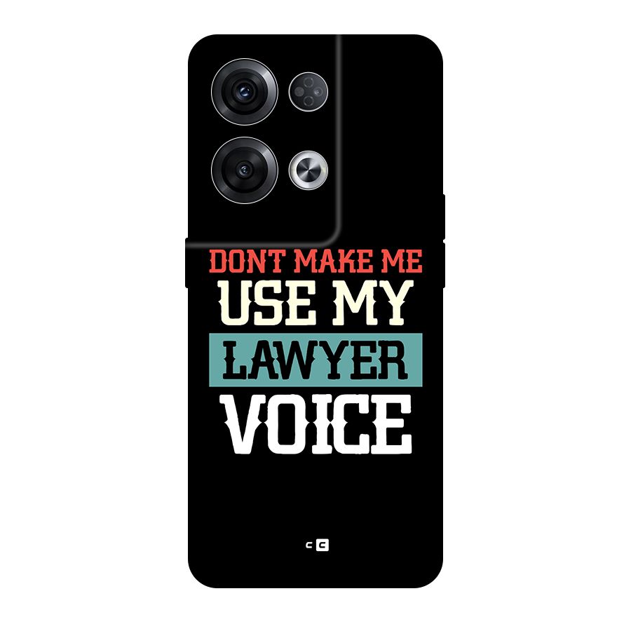 Lawyer Voice Original Polycarbonate Back Case for Oppo Reno8 Pro 5G