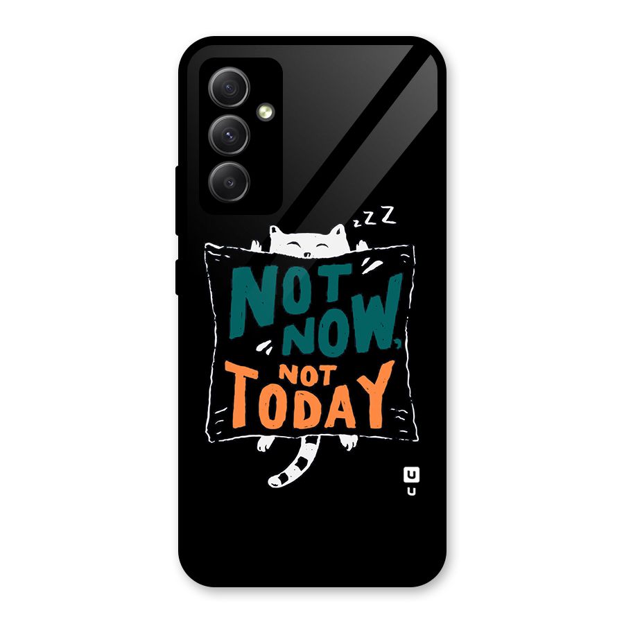 Lazy Cat Not Today Glass Back Case for Galaxy A34
