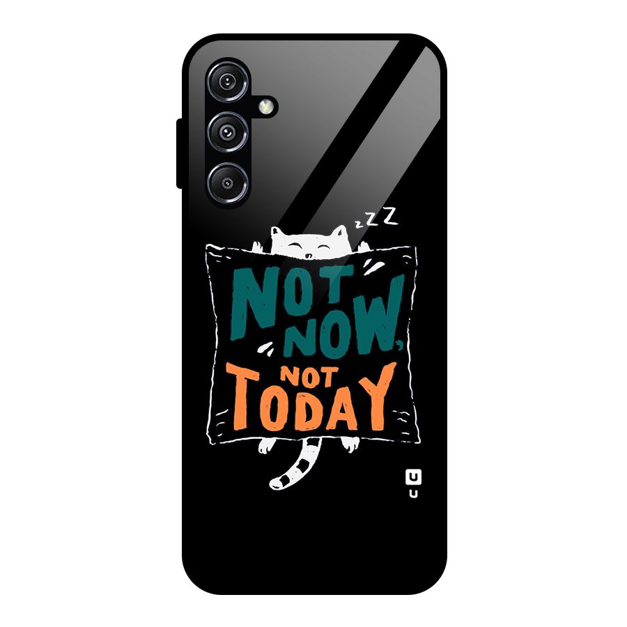 Lazy Cat Not Today Glass Back Case for Galaxy M34 5G