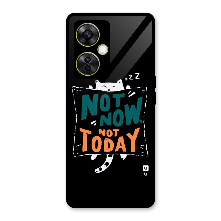 Lazy Cat Not Today Glass Back Case for OnePlus Nord CE 3 Lite