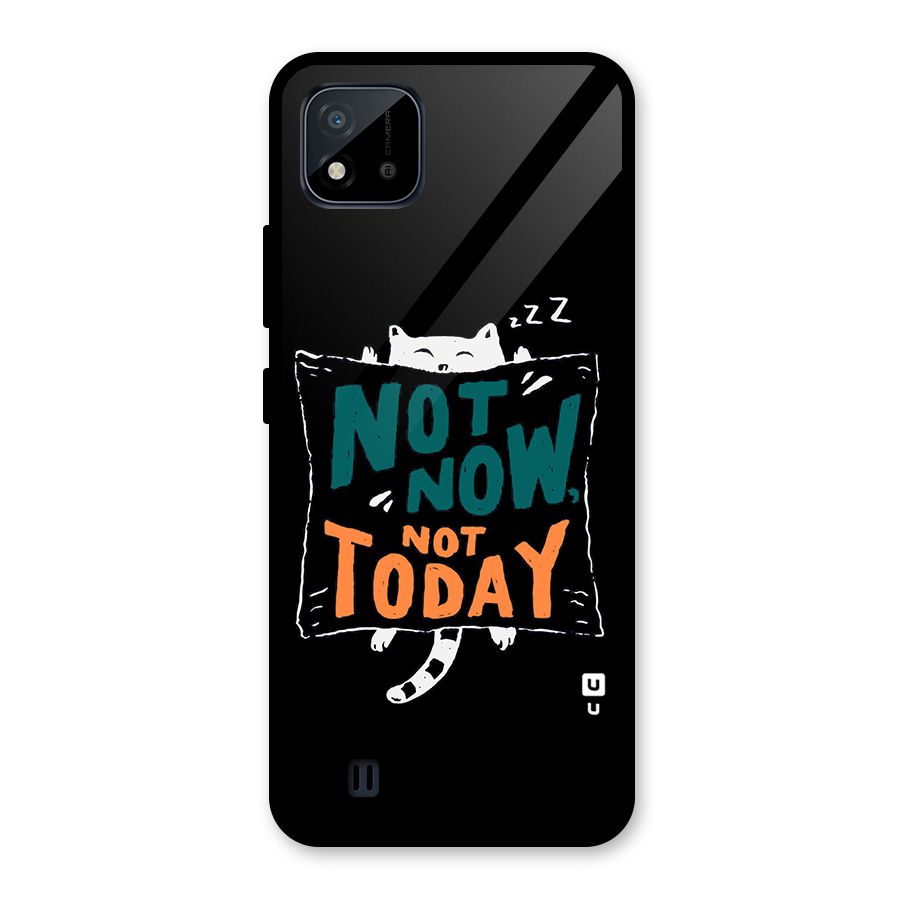 Lazy Cat Not Today Glass Back Case for Realme C11 2021