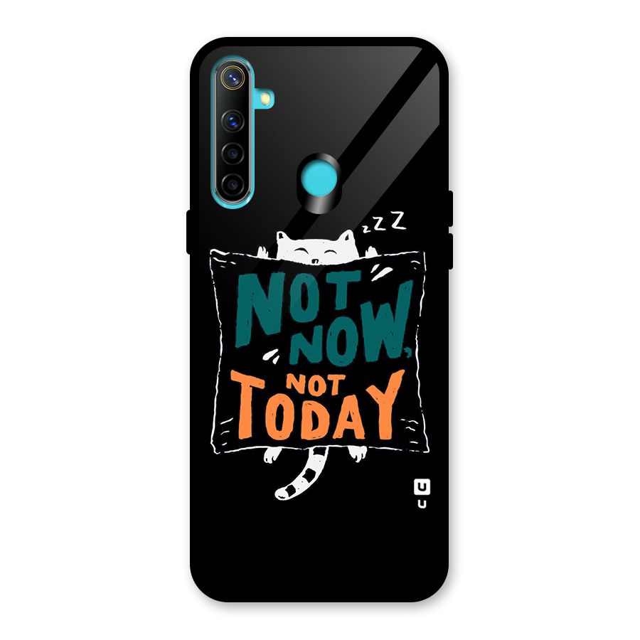Lazy Cat Not Today Glass Back Case for Realme Narzo 10