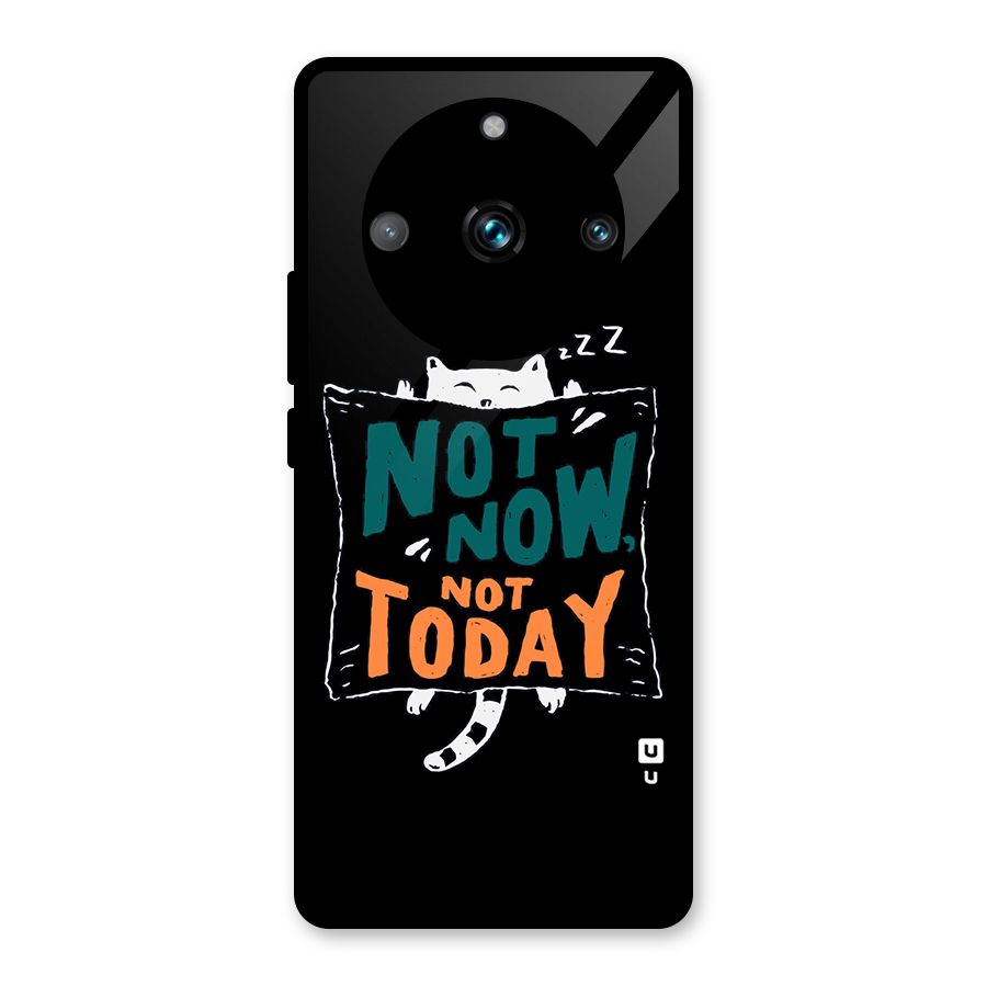 Lazy Cat Not Today Glass Back Case for Realme Narzo 60 Pro