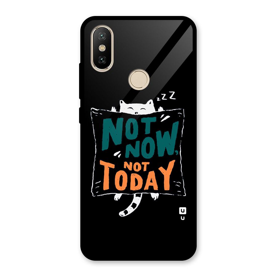 Lazy Cat Not Today Glass Back Case for Redmi A2