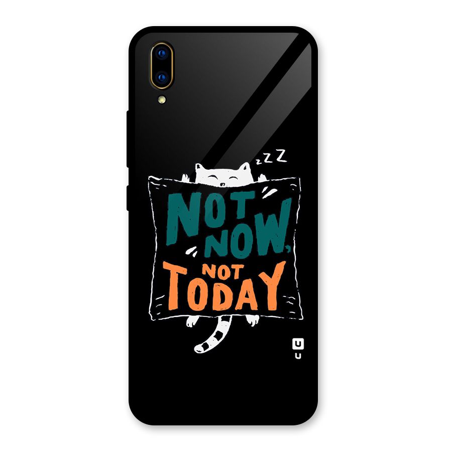Lazy Cat Not Today Glass Back Case for Vivo V11 Pro
