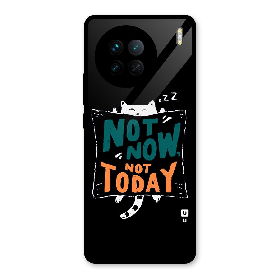Lazy Cat Not Today Glass Back Case for Vivo X90