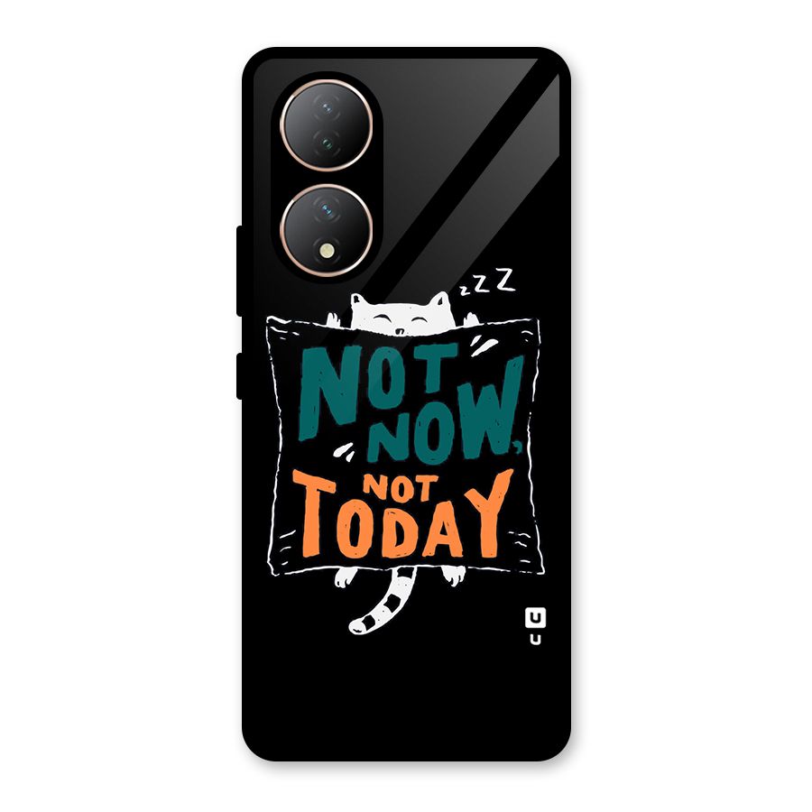 Lazy Cat Not Today Glass Back Case for Vivo Y100A