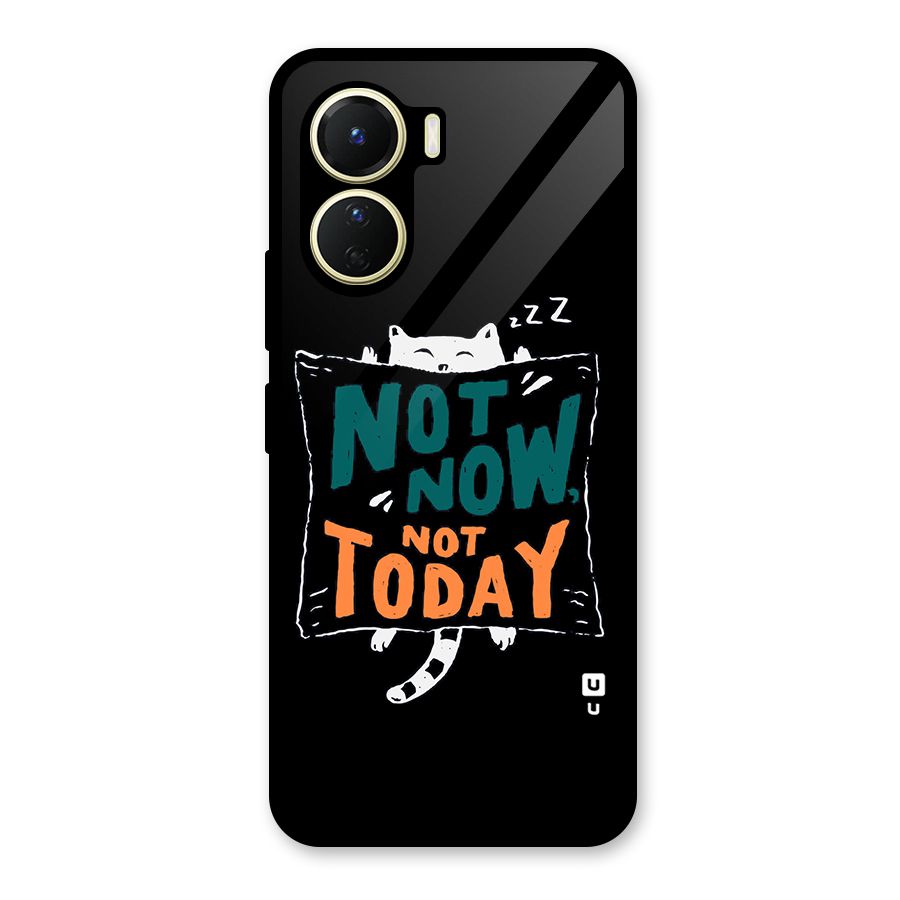 Lazy Cat Not Today Glass Back Case for Vivo Y16