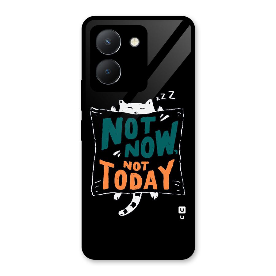 Lazy Cat Not Today Glass Back Case for Vivo Y36