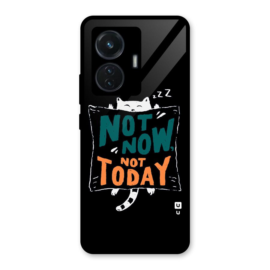 Lazy Cat Not Today Glass Back Case for iQOO Z6 44W