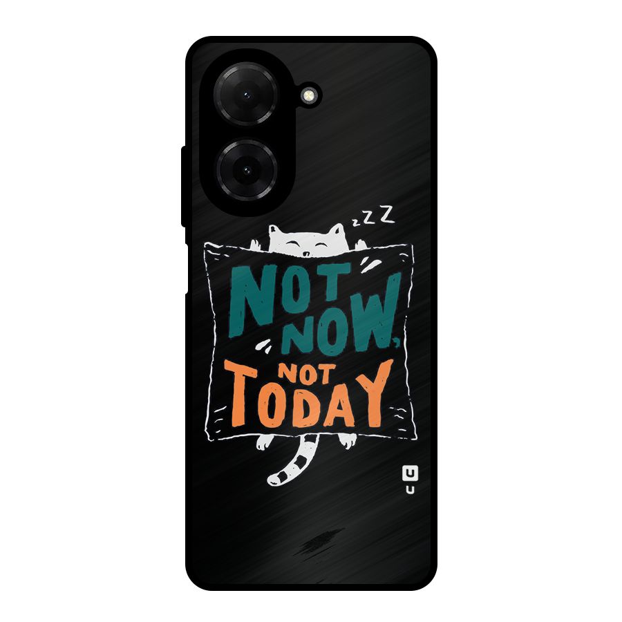 Lazy Cat Not Today Metal Back Case for Redmi A5 4G