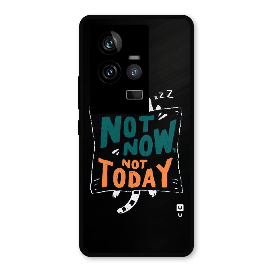 Lazy Cat Not Today Metal Back Case for iQOO 11 5G