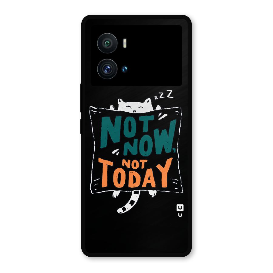 Lazy Cat Not Today Metal Back Case for iQOO 9 Pro