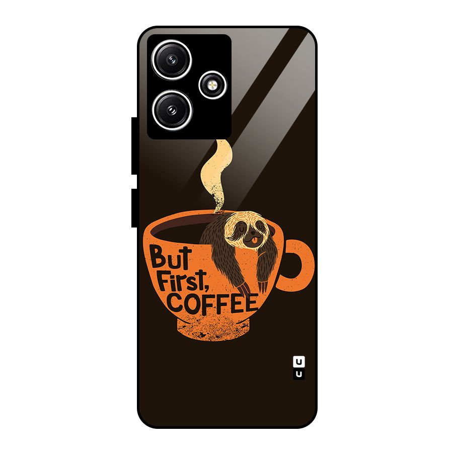 Lazy Coffee Glass Back Case for Redmi 12 5G