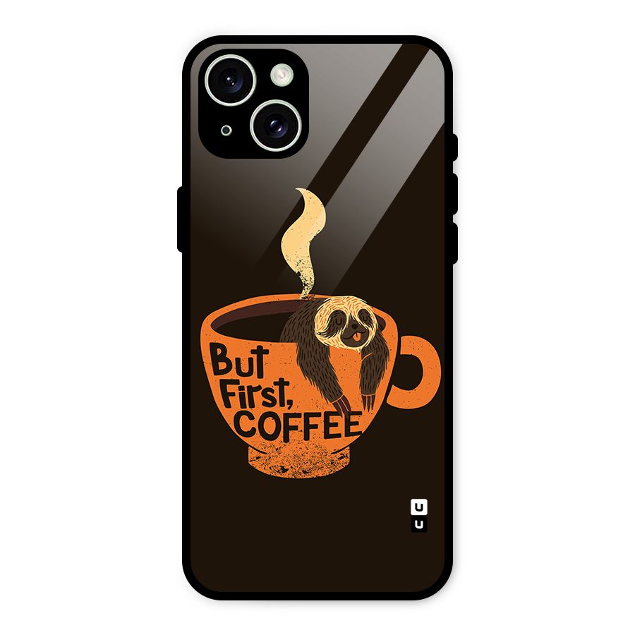 Lazy Coffee Glass Back Case for iPhone 15 Plus