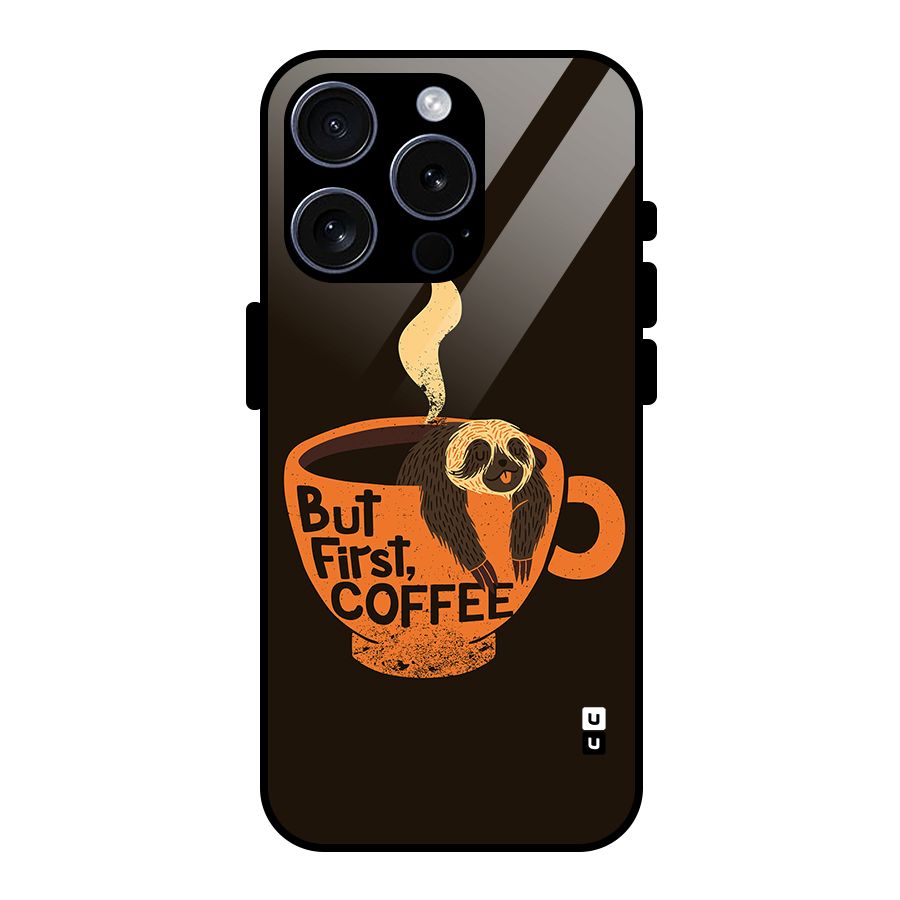 Lazy Coffee Glass Back Case for iPhone 15 Pro