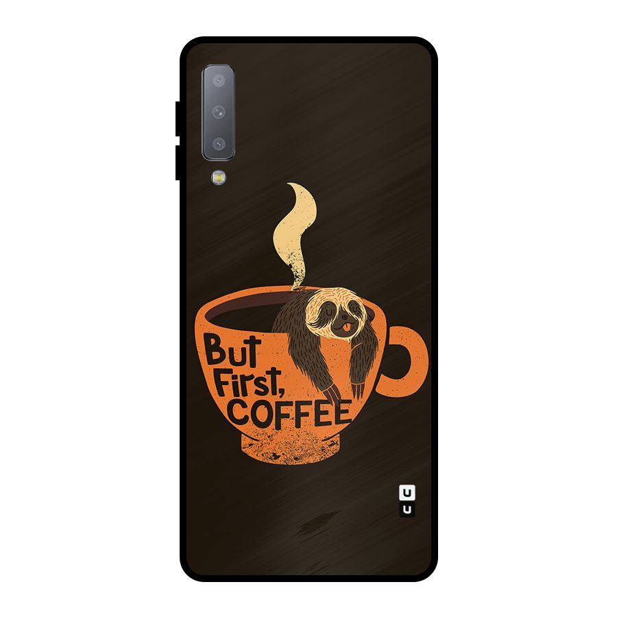 Lazy Coffee Metal Back Case for Galaxy A7 (2018)