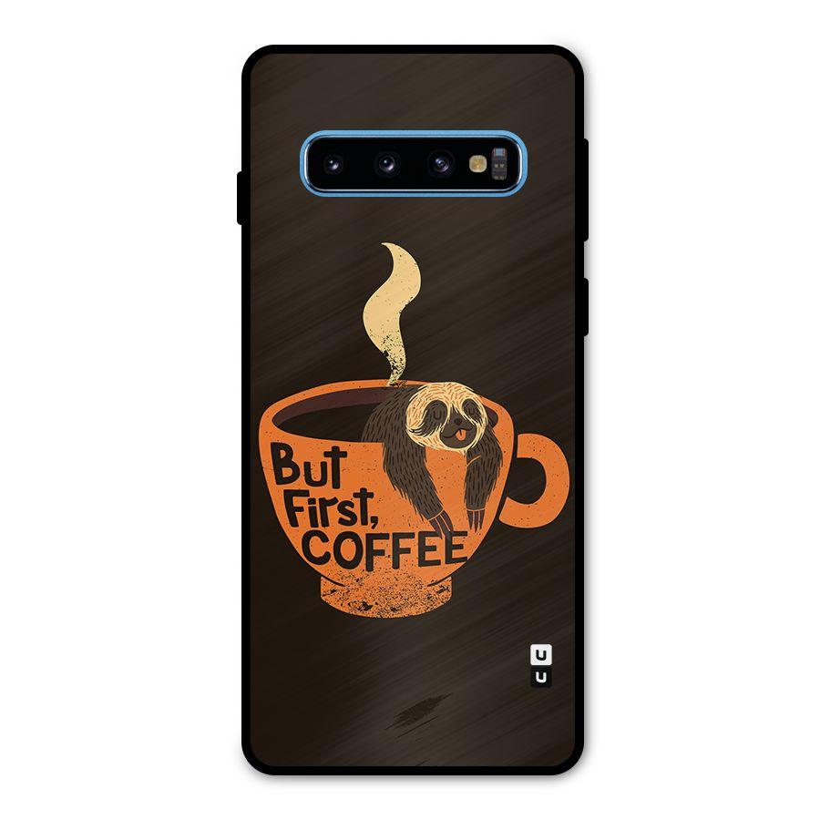 Lazy Coffee Metal Back Case for Galaxy S10