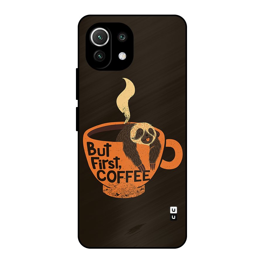 Lazy Coffee Metal Back Case for Mi 11 Lite
