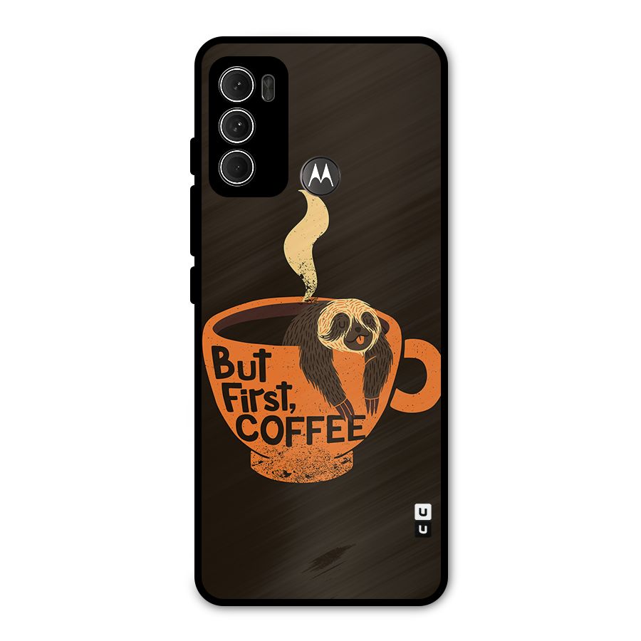 Lazy Coffee Metal Back Case for Moto G60