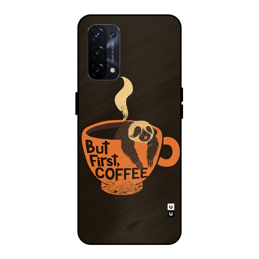 Lazy Coffee Metal Back Case for Oppo A74 5G