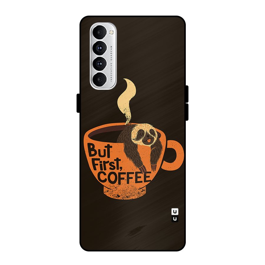 Lazy Coffee Metal Back Case for Oppo Reno4 Pro