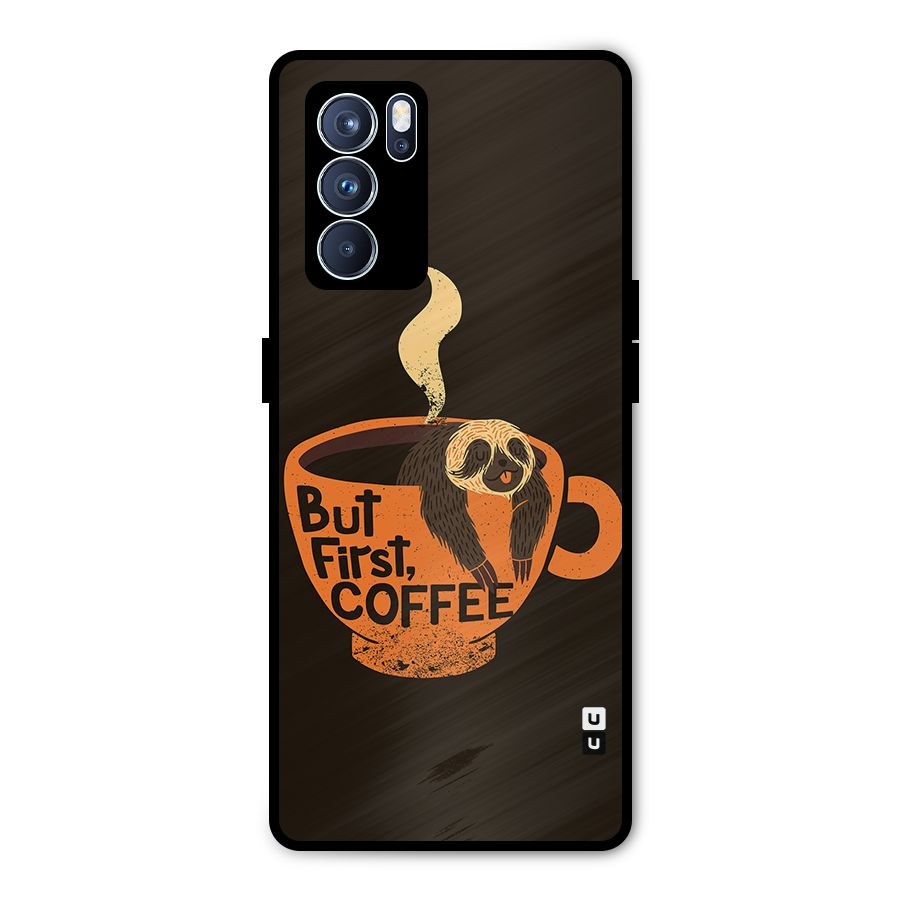 Lazy Coffee Metal Back Case for Oppo Reno6 Pro 5G