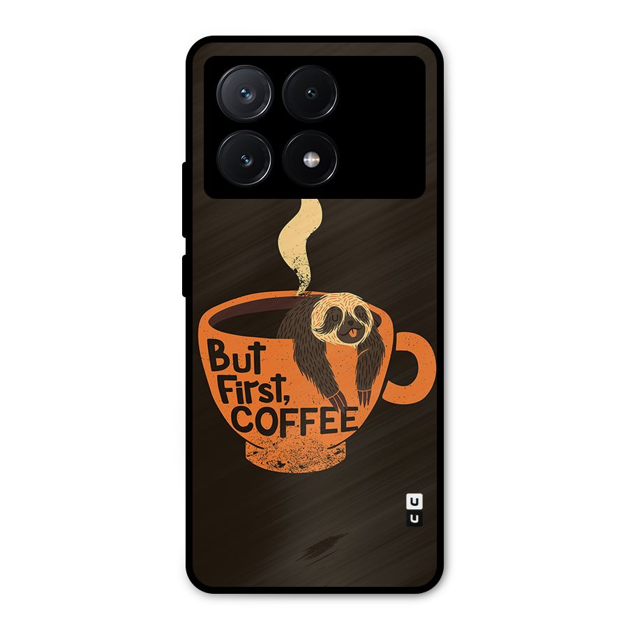 Lazy Coffee Metal Back Case for Poco X6 Pro