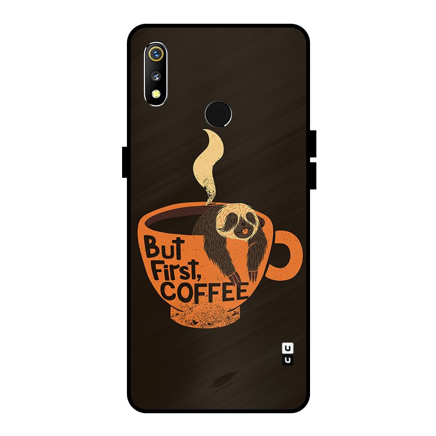 Lazy Coffee Metal Back Case for Realme 3i