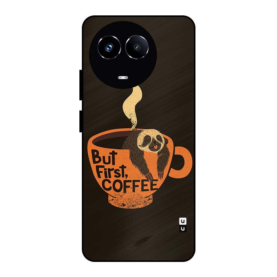 Lazy Coffee Metal Back Case for Realme Narzo 60X