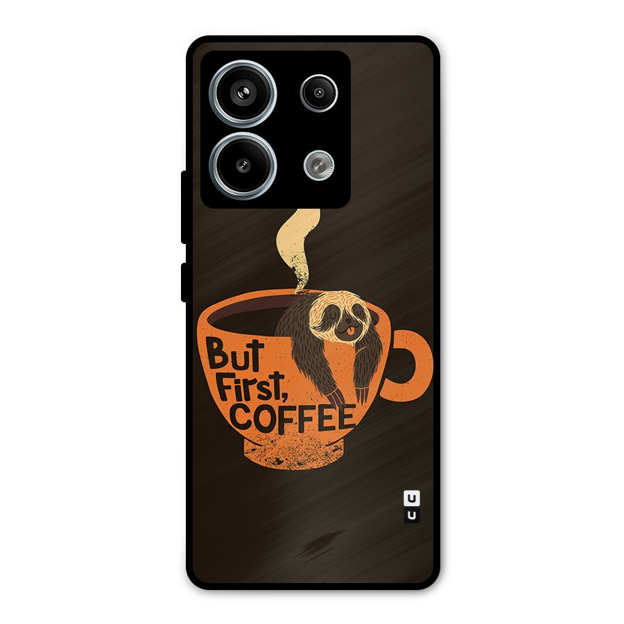 Lazy Coffee Metal Back Case for Redmi Note 13 Pro 5G