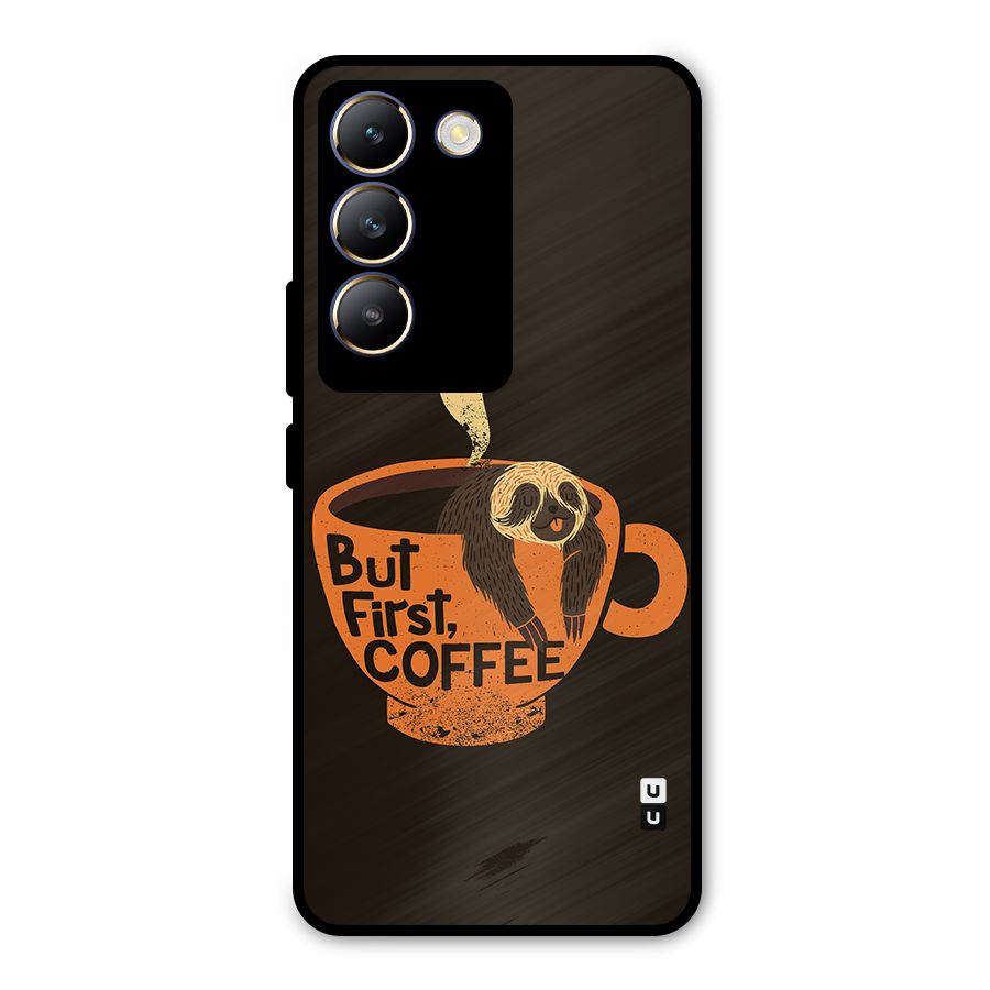 Lazy Coffee Metal Back Case for Vivo T3 5G