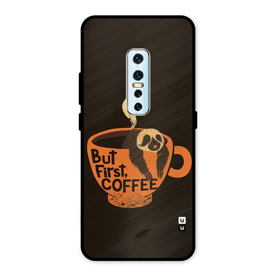Lazy Coffee Metal Back Case for Vivo V17 Pro