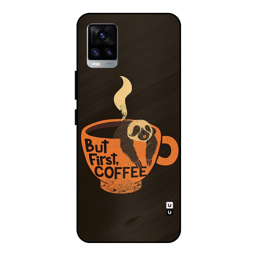Lazy Coffee Metal Back Case for Vivo V20 2021