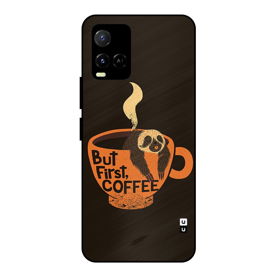Lazy Coffee Metal Back Case for Vivo Y21T