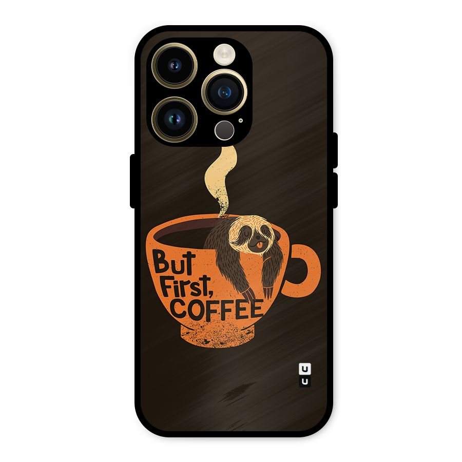 Lazy Coffee Metal Back Case for iPhone 14 Pro
