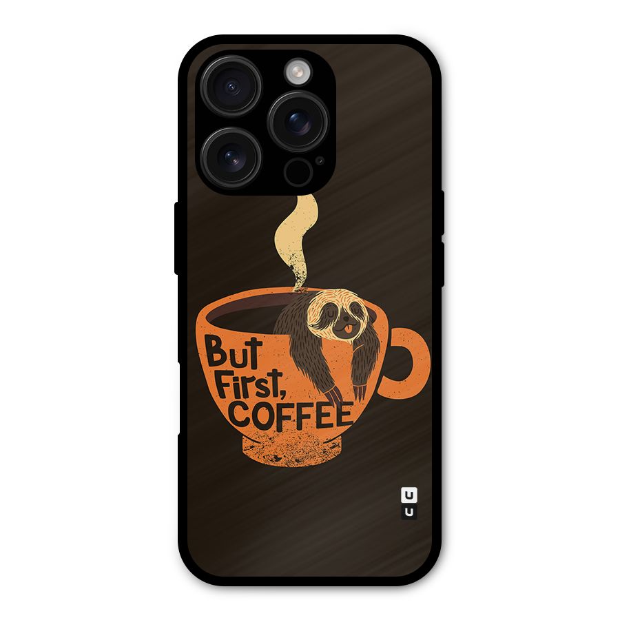 Lazy Coffee Metal Back Case for iPhone 16 Pro