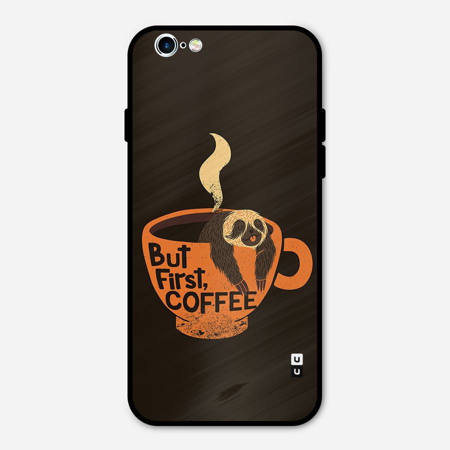 Lazy Coffee Metal Back Case for iPhone 6 6s