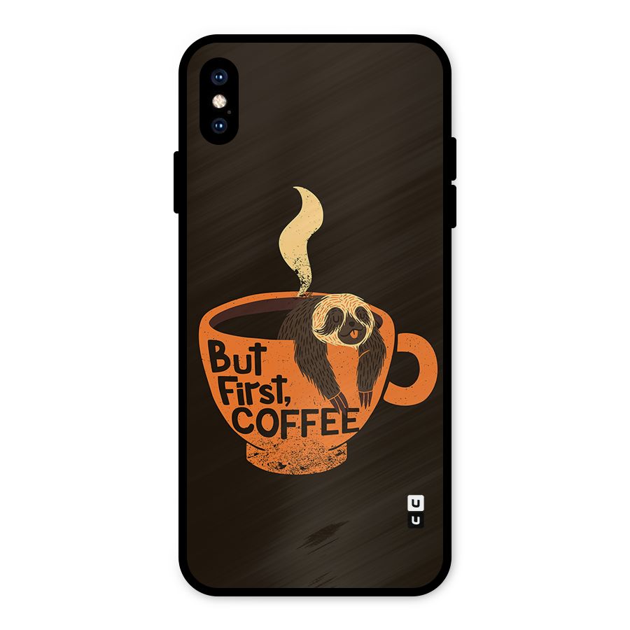 Lazy Coffee Metal Back Case for iPhone XS Max