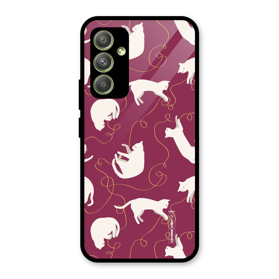 Lazy Kitty Glass Back Case for Galaxy A54