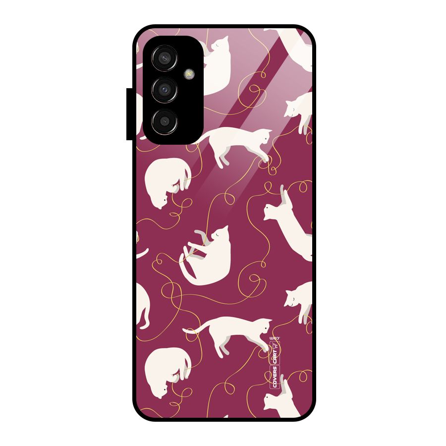 Lazy Kitty Glass Back Case for Galaxy F13