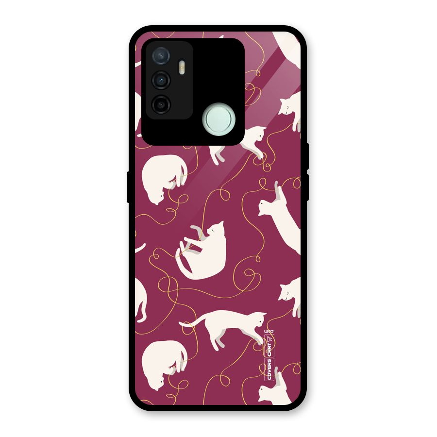 Lazy Kitty Glass Back Case for Oppo A53