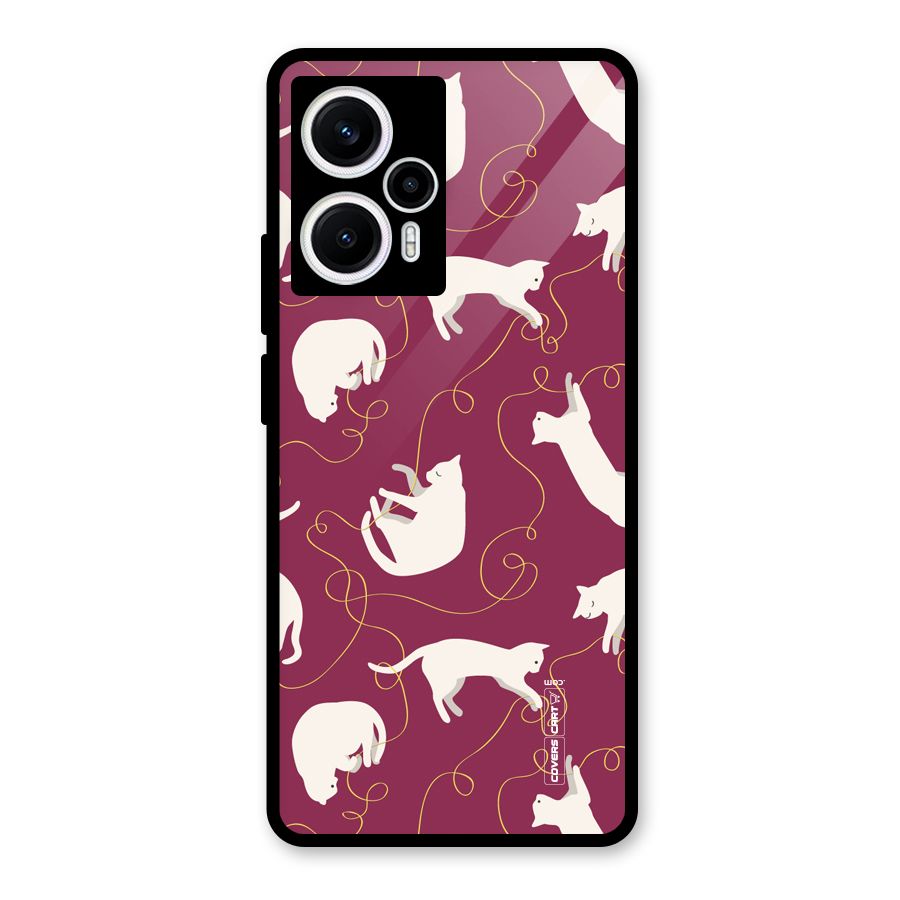 Lazy Kitty Glass Back Case for Poco F5