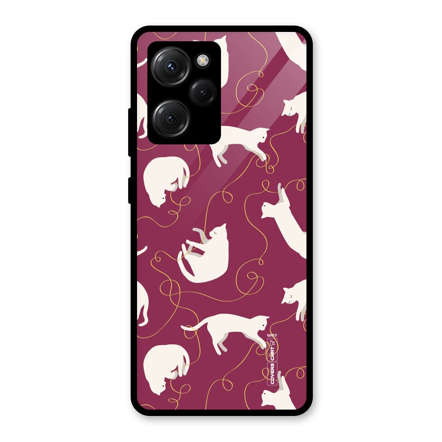 Lazy Kitty Glass Back Case for Poco X5 Pro