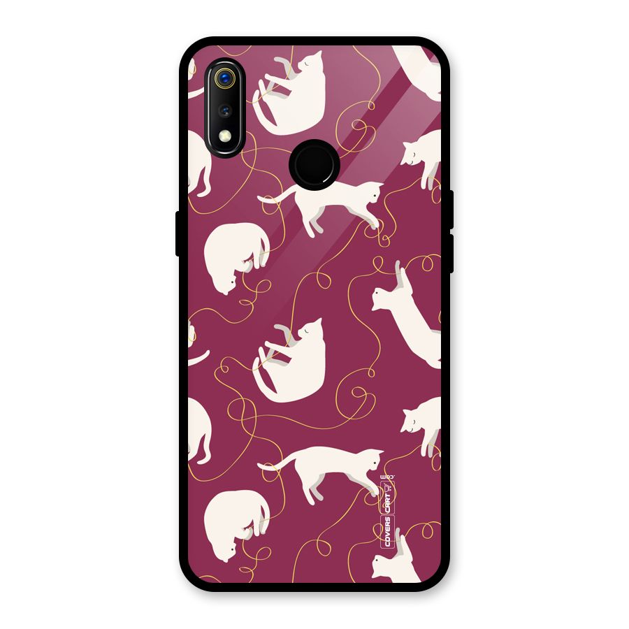 Lazy Kitty Glass Back Case for Realme 3i