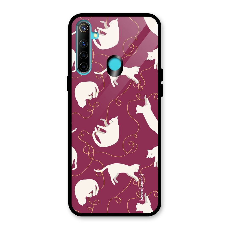 Lazy Kitty Glass Back Case for Realme 5