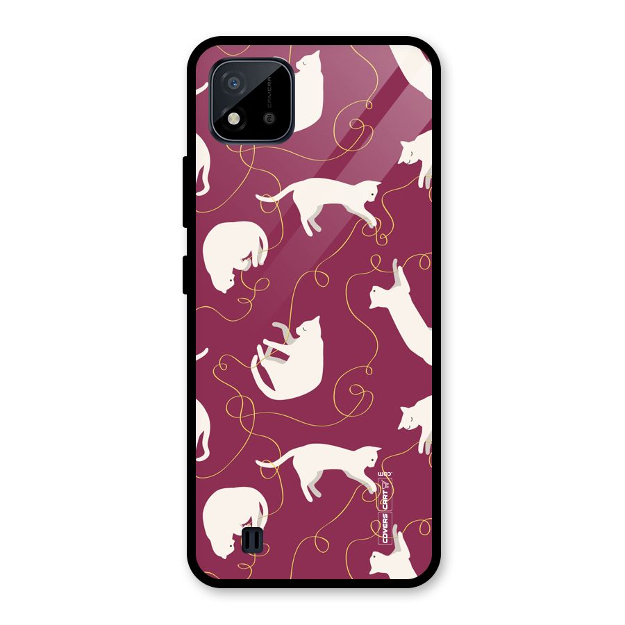 Lazy Kitty Glass Back Case for Realme C11 2021