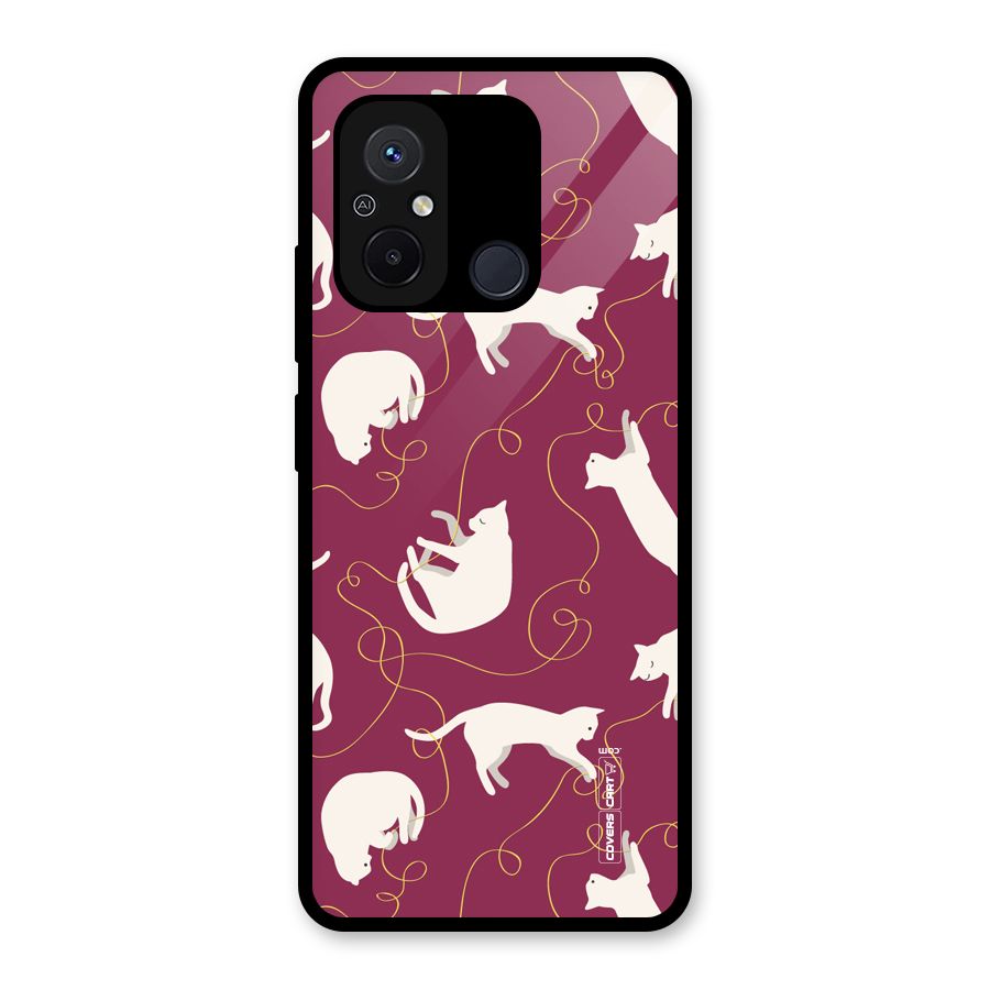 Lazy Kitty Glass Back Case for Redmi 12C
